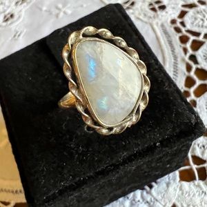 8.8 ctw rainbow moonstone ring